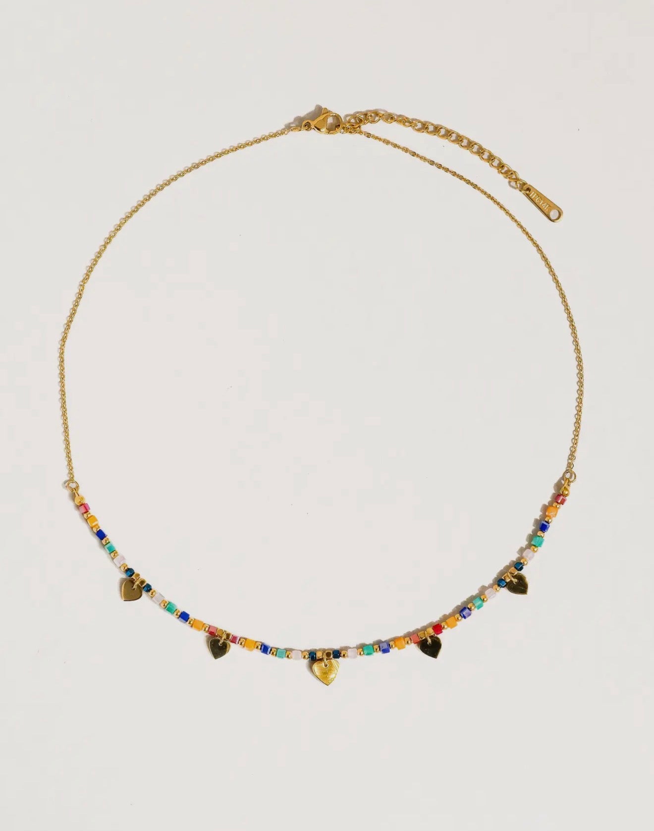 ARCHIE 18K GOLD NON-TARNISH BEADED HEART NECKLACE