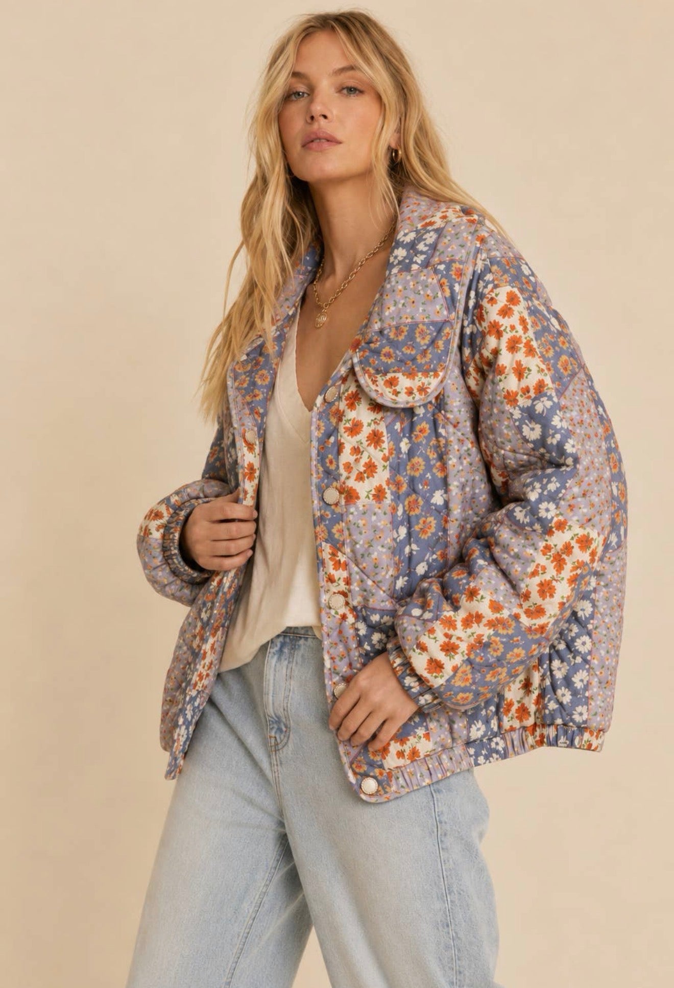 Patchwork Quilted Puffer Jacket