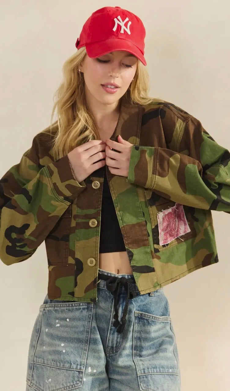 Free Spirit Camo Denim Jacket