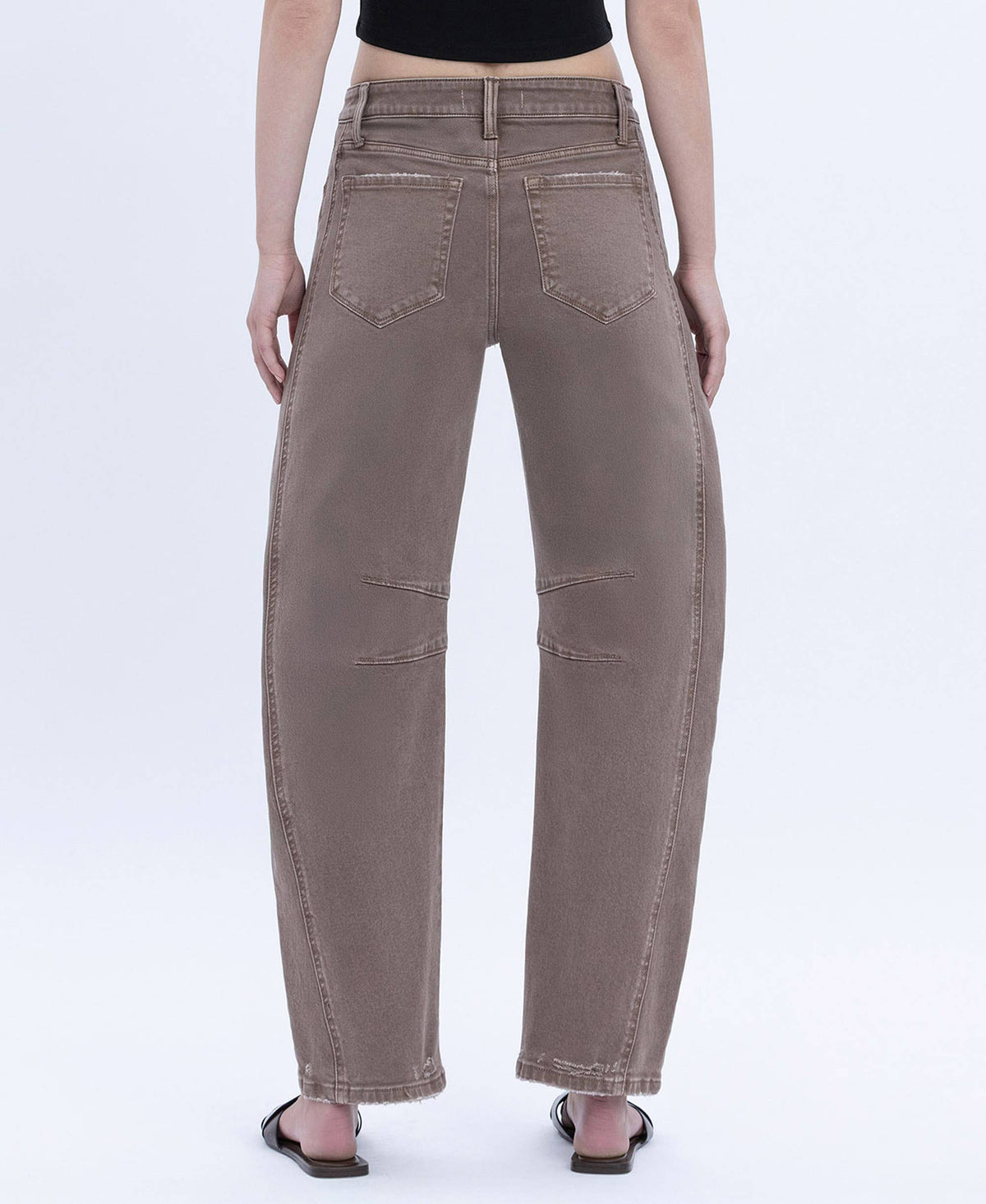 HIGH RISE CROP BARREL JEANS