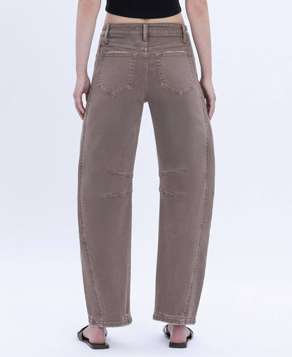 HIGH RISE CROP BARREL JEANS