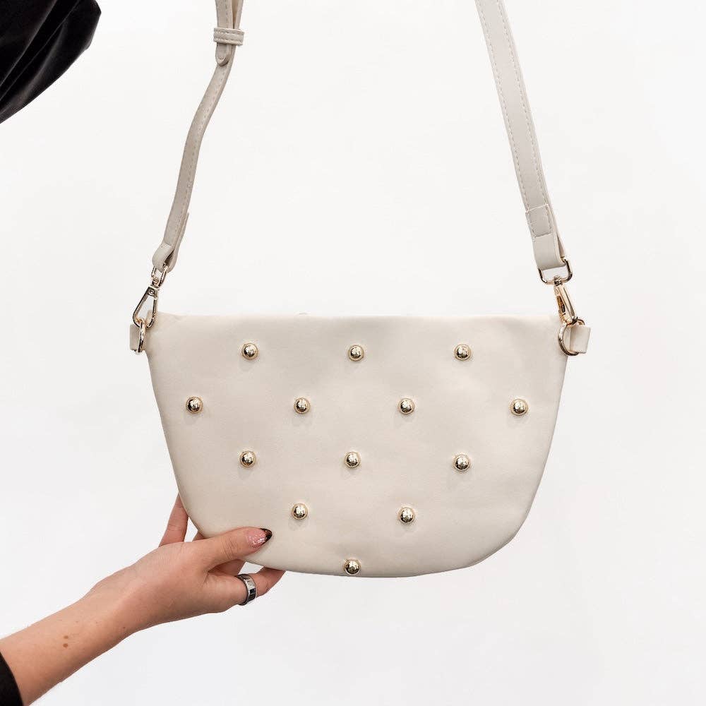 Chic Gold Studded Westlyn Bum Bag: Chocolate