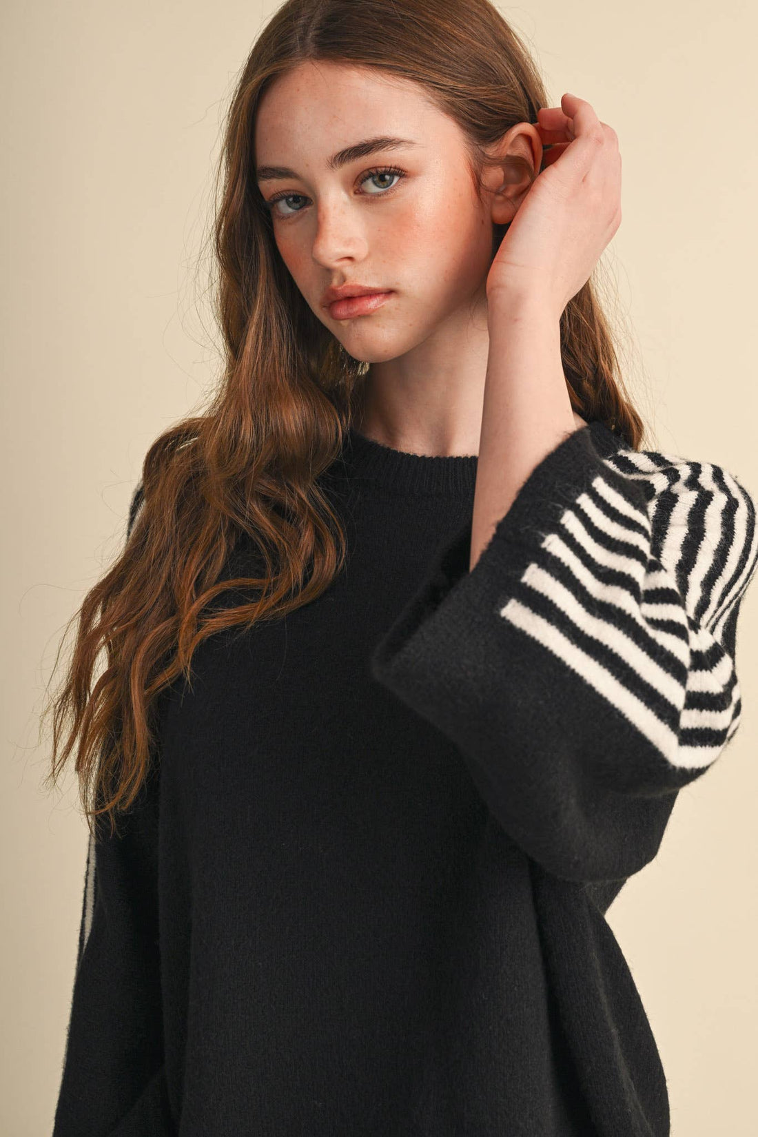 Classic Striped Sleeve Sweater