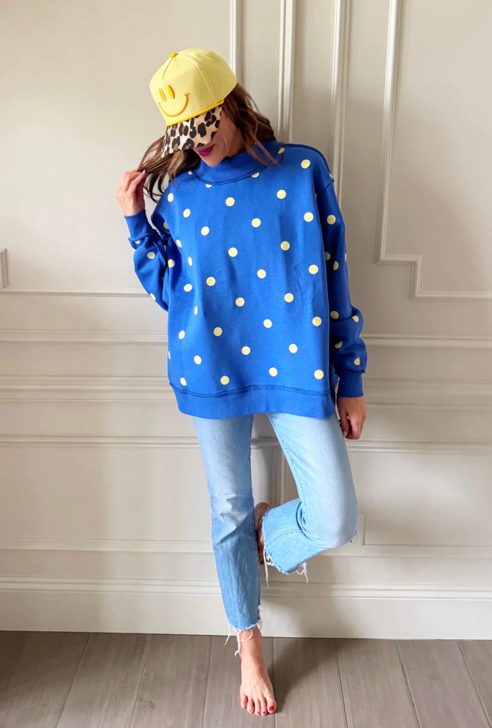 MOTHER 2-SIDED MOCK SWEATSHIRT TOP