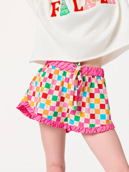 Christmas Confetti Ruffle Shorts