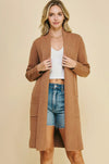 Pinch: Open Knitted Cardigan Camel