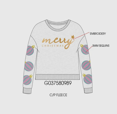 Tween: Merry Christmas Ornament Sweatshirt