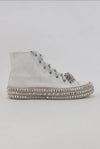 Ash Studded High Top Sneakers - White