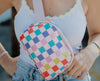 MULTICOLORED CHECKERED PATTERN FANNY PACKS FOR WOMEN