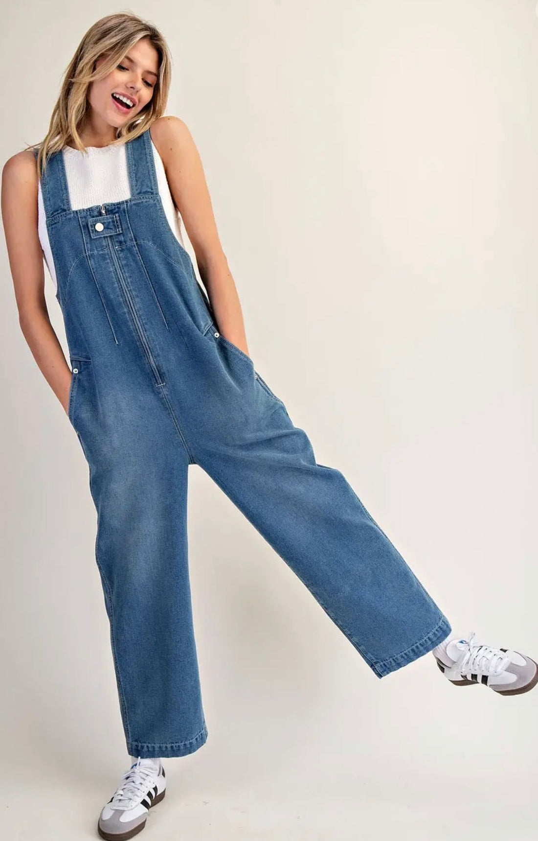 Sleeveless Zip Utility Jumpsuit