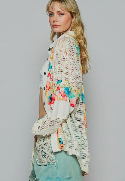 Balloon Sleeve Floral Printed Top