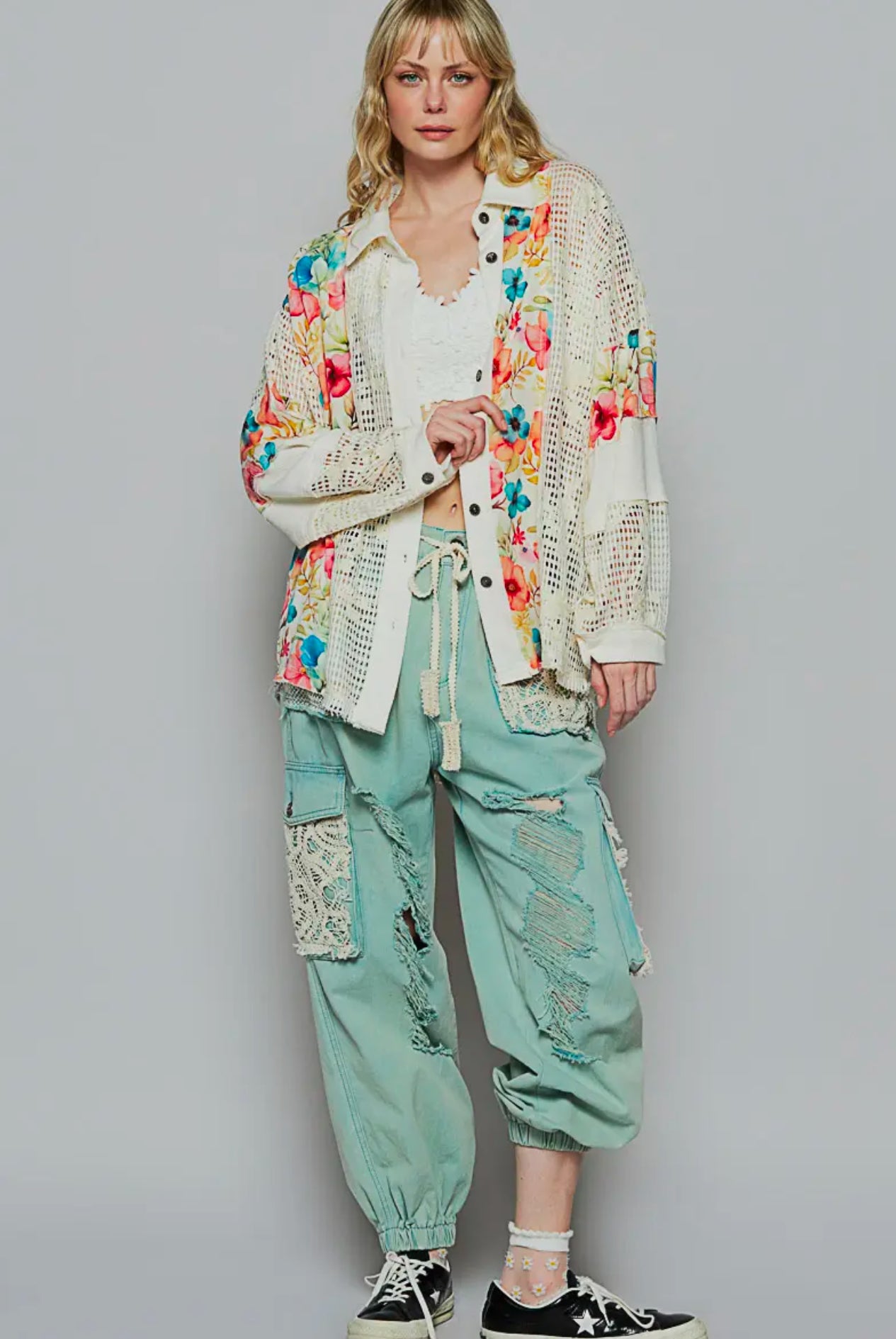 Balloon Sleeve Floral Printed Top