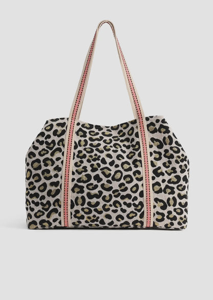 Beaded Leopard Tote Bag