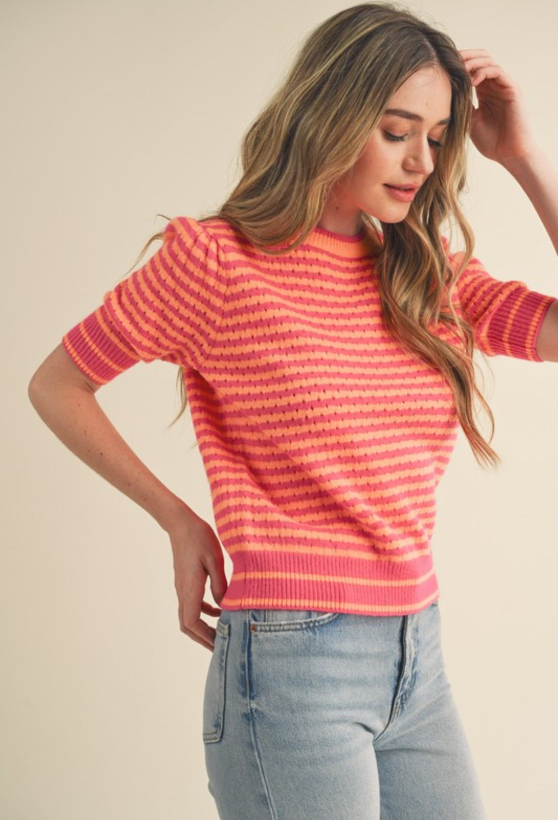 Bright Short Sleeve Sweater