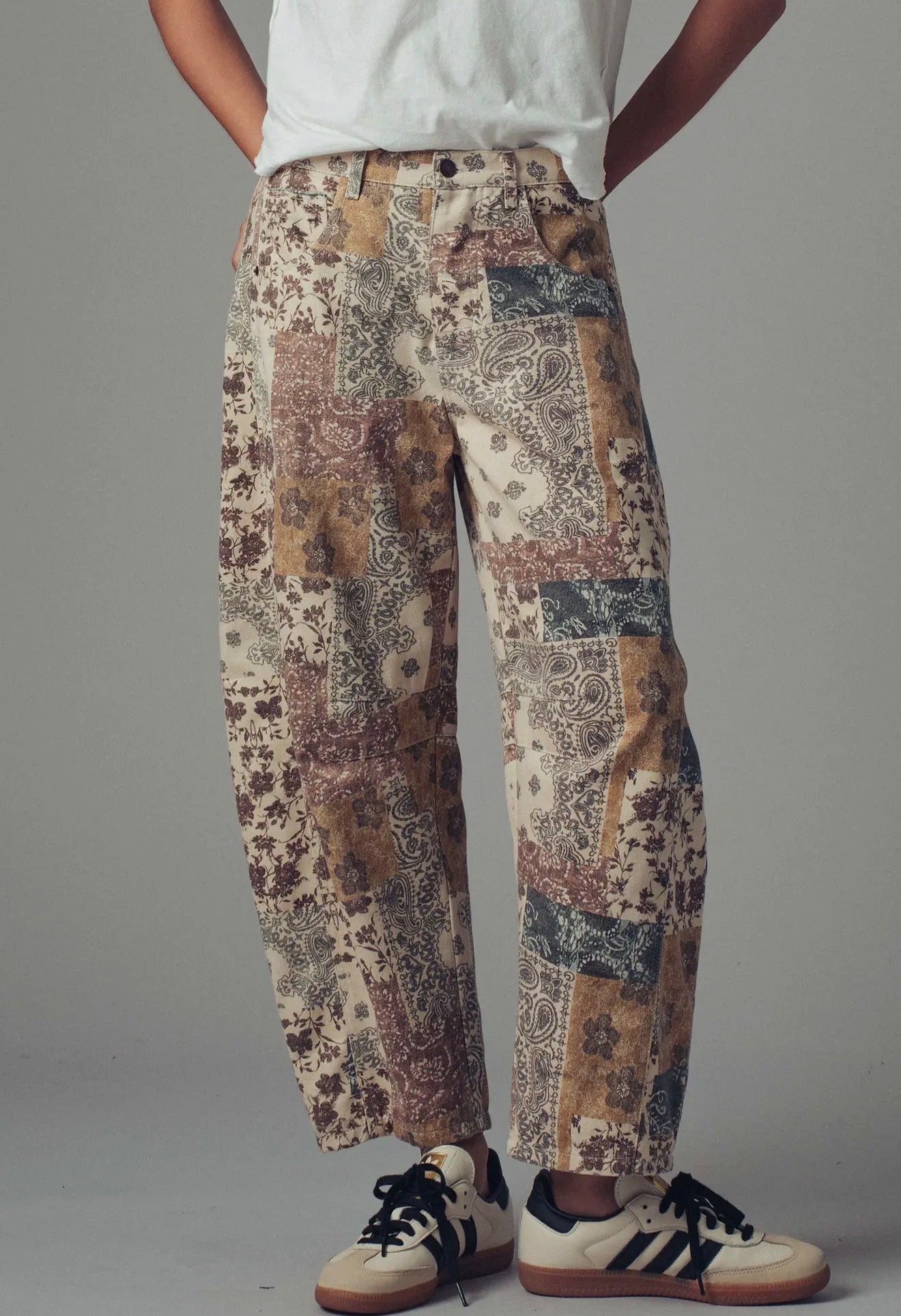 Boho Patchwork Wide Leg Pants