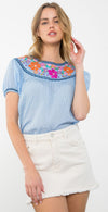 THML: Embroidered Floral Top