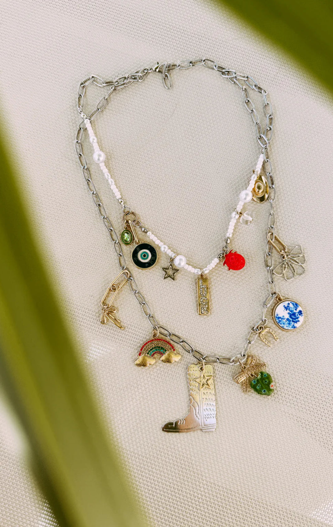 Double Chain Charm Necklace