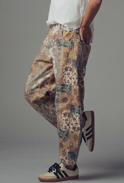 Boho Patchwork Wide Leg Pants