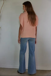 CORAL SLEEVELESS KNIT TURTLENECK SWEATER