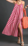 Umgee: Sleeveless Stripe Maxi Dress