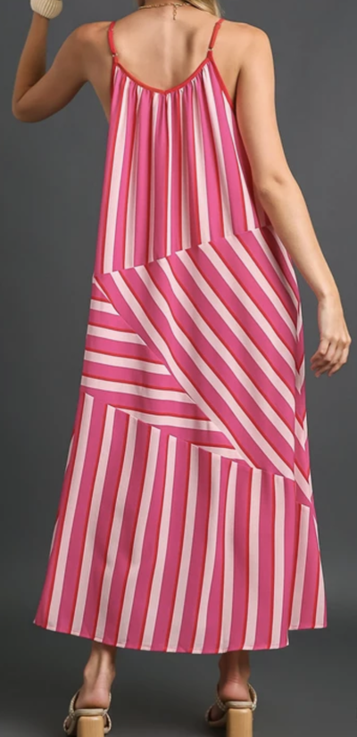 Umgee: Sleeveless Stripe Maxi Dress