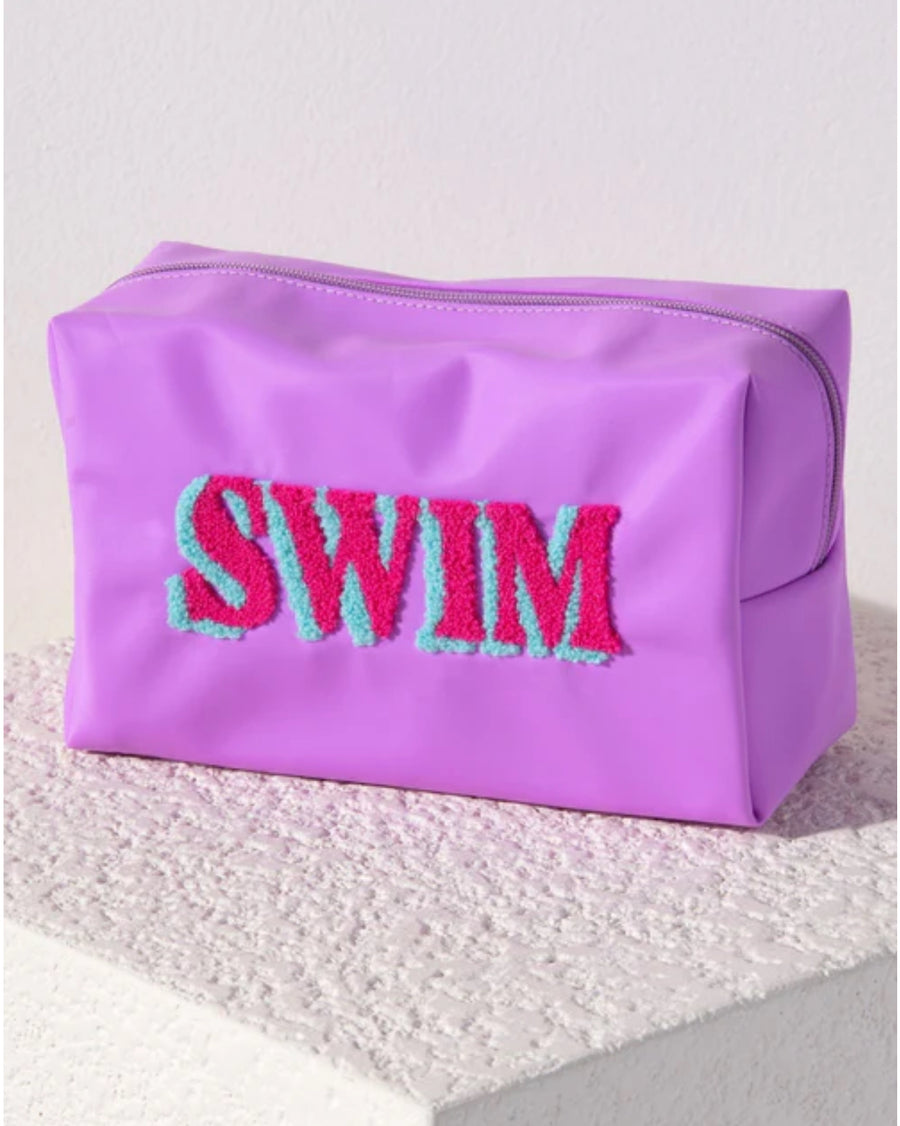 SWIM" ZIP POUCH, LILAC