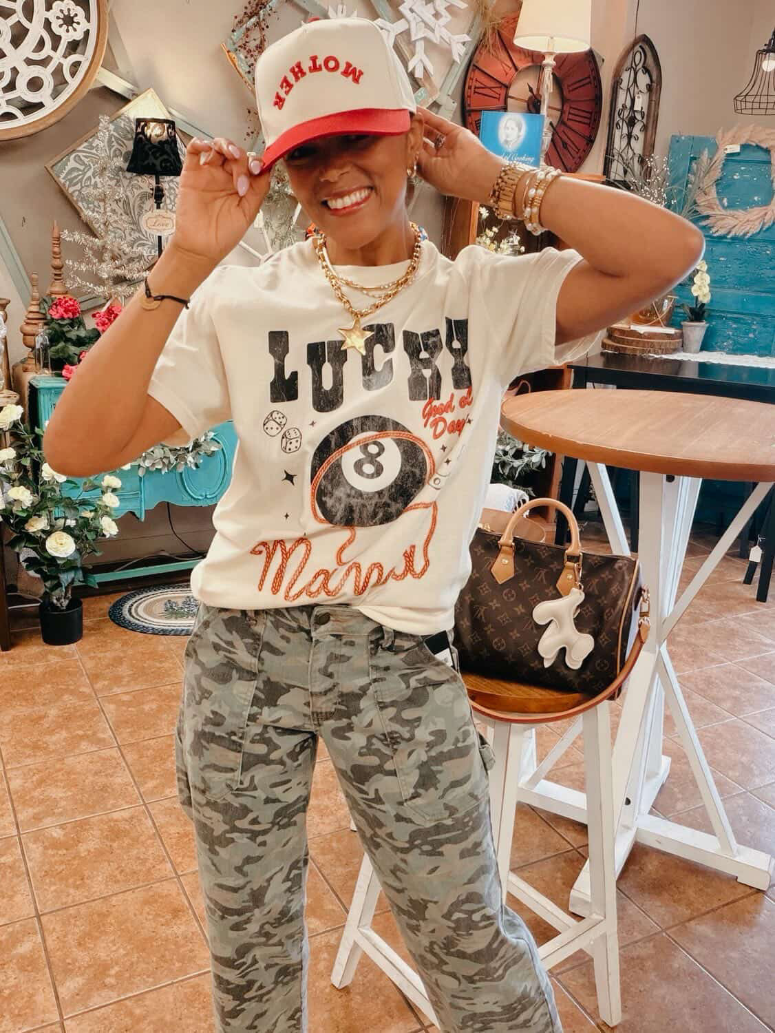 Lucky Mama Graphic Tee Top