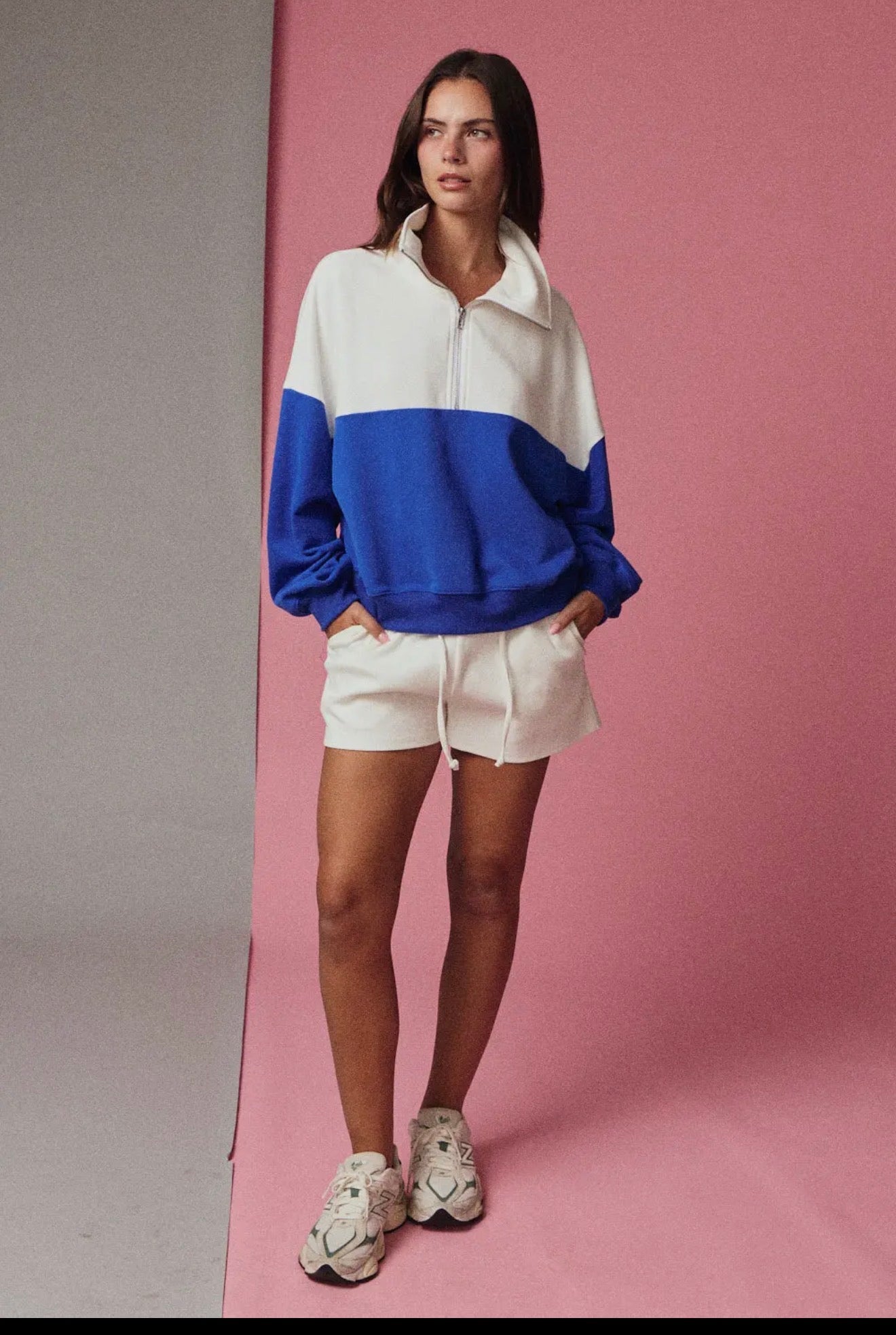 Color-block Half-Zip Pullover