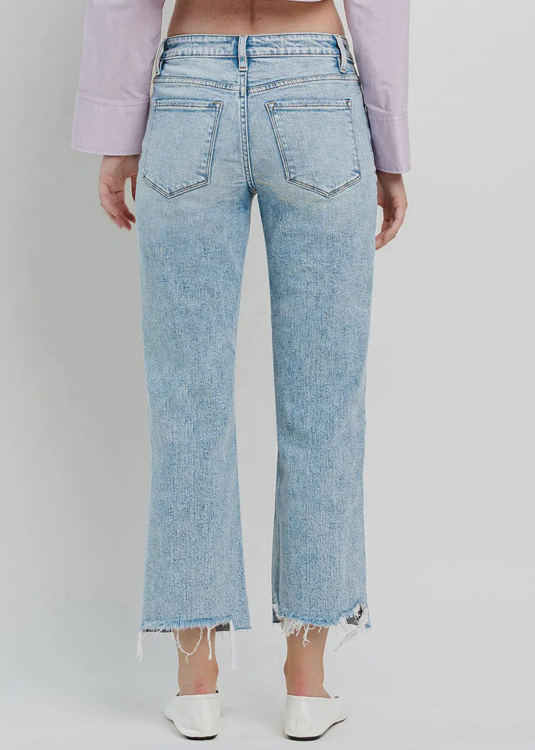 High Rise Raw Hem Dad Jeans