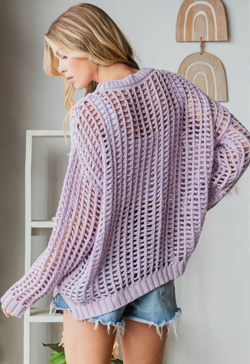 Lavender Dreams Crochet Sweater