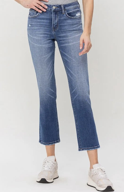 Mid Rise Straight Leg Jean