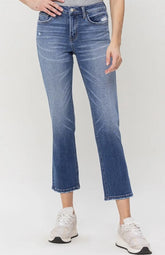 Mid Rise Straight Leg Jean