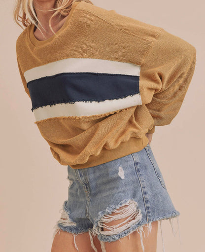 Mustard Winnie Striped Pullover Sweater