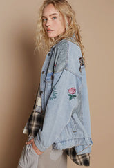 Oversized Denim Patch Jacket