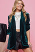 Pocketed Velvet Blazer Jacket