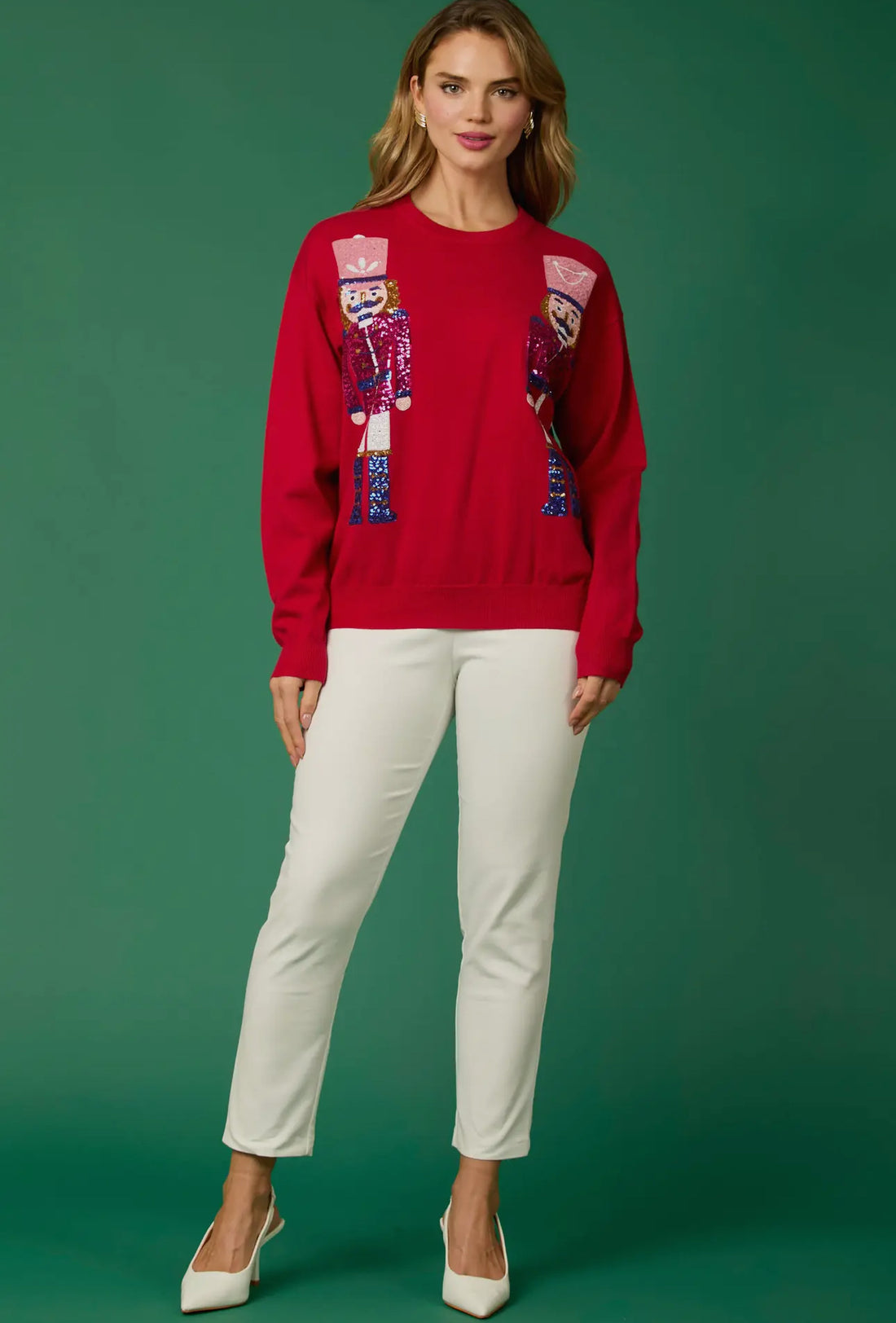 Red Sequin Nutcracker Sweater