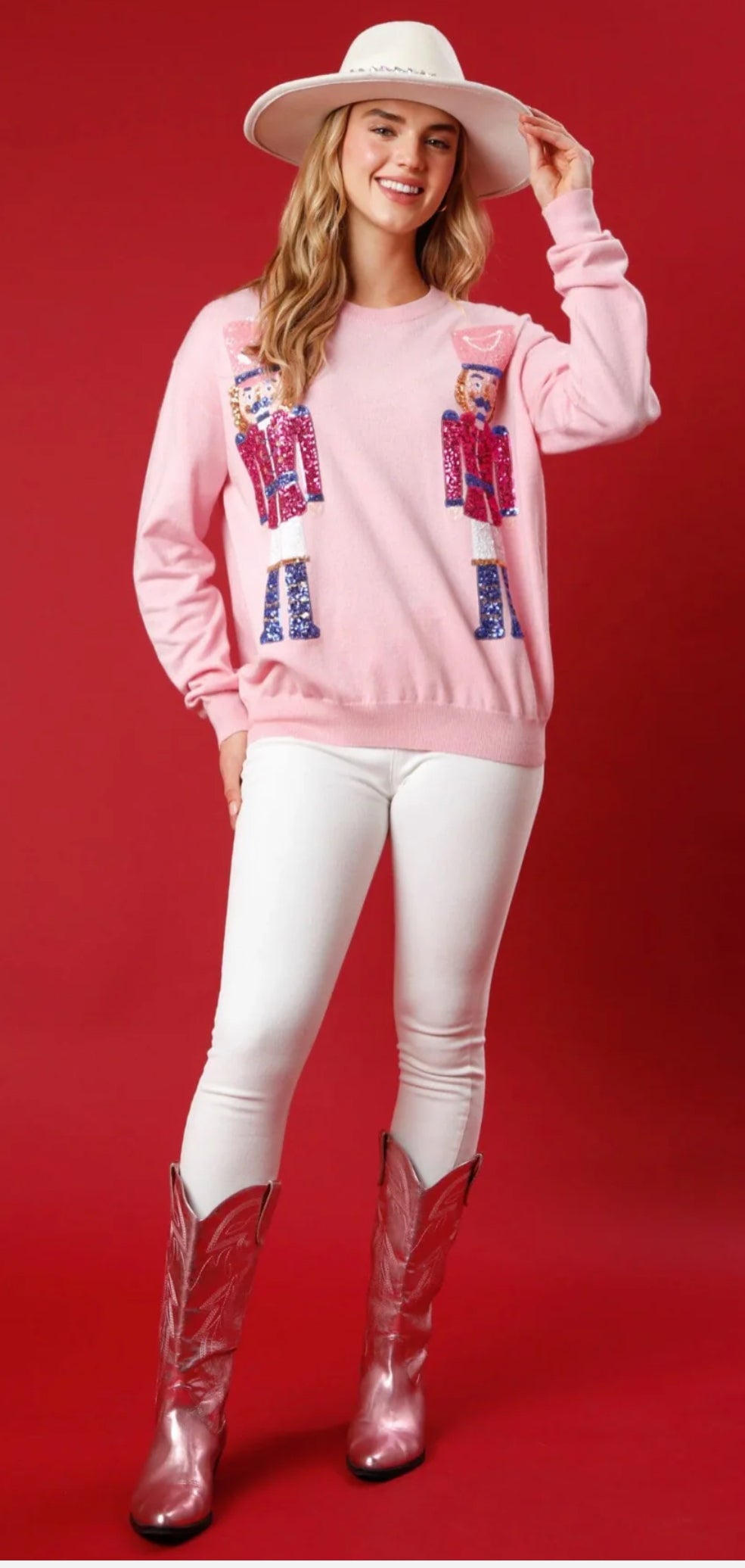 Sequin Embroidered Nutcracker Sweatshirt