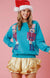 Teal Sequin Nutcracker Embroidered Sweater
