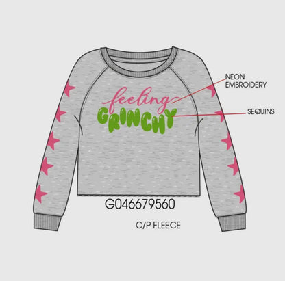 Tween: Extra Grinchy Sequin Sweatshirt 