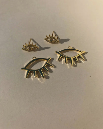 Two Piece Evil Eye Stud Earring Set
