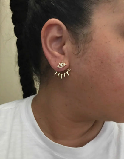 Two Piece Evil Eye Stud Earring Set