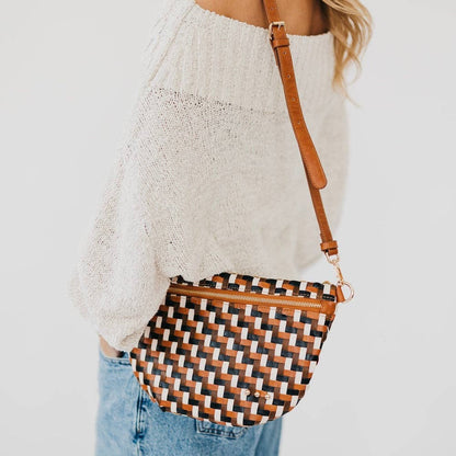 Diagonal Woven Westlyn Bum Bag - NEW!!!: Multi Browns