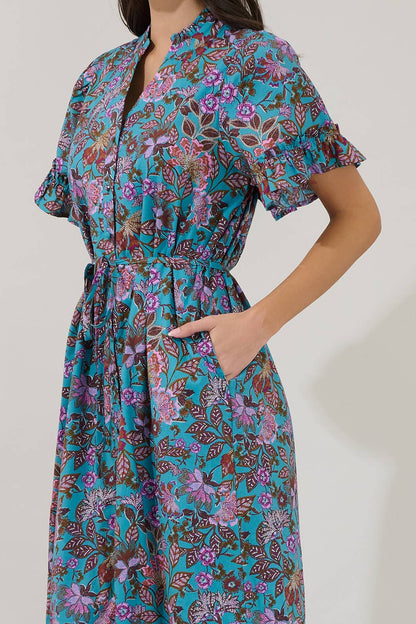 Alna Button Up Midi Dress