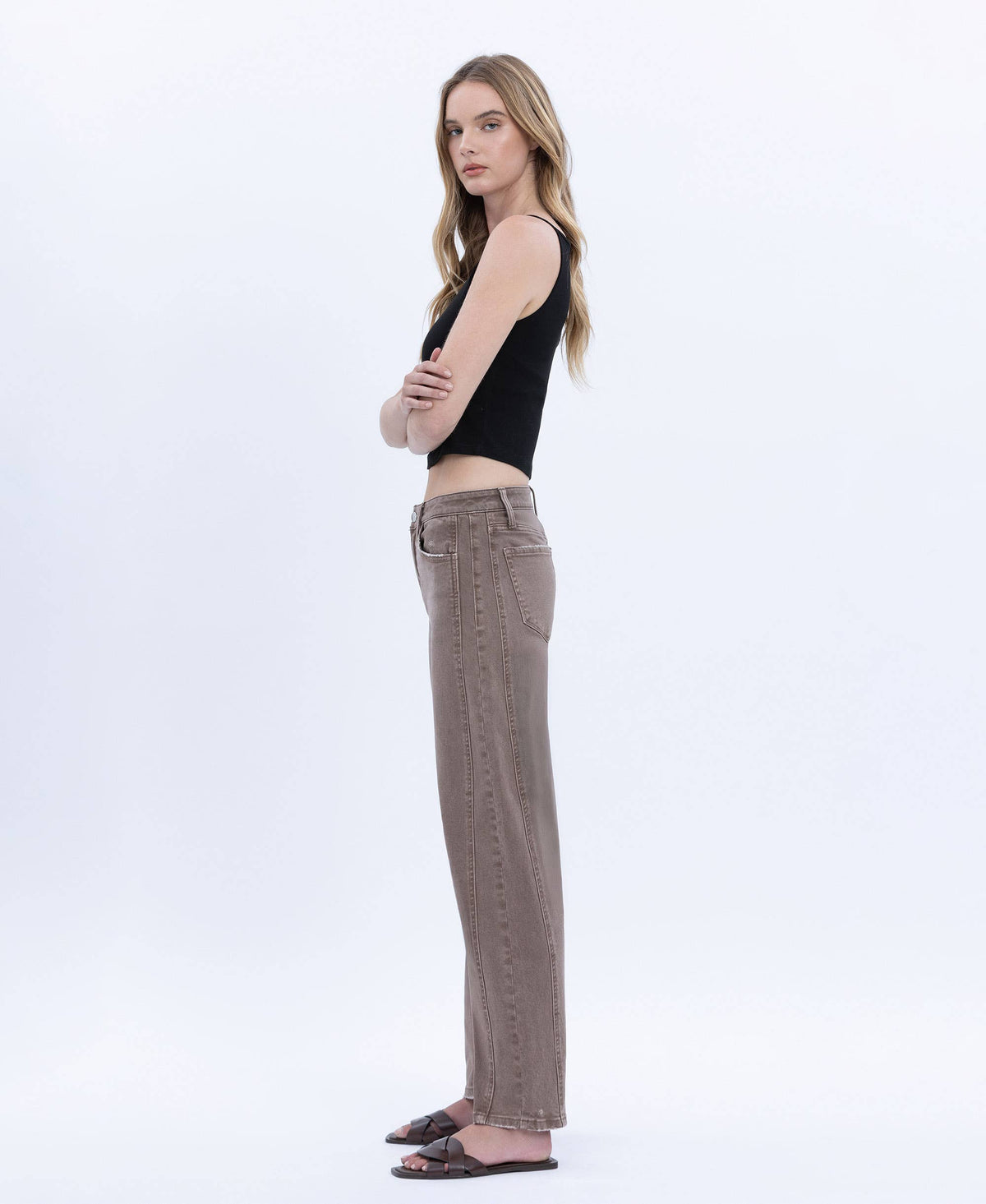 HIGH RISE CROP BARREL JEANS