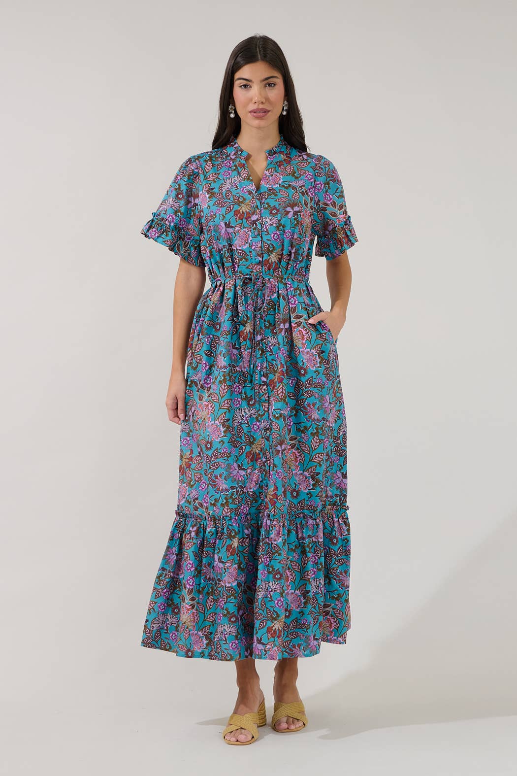 Alna Button Up Midi Dress