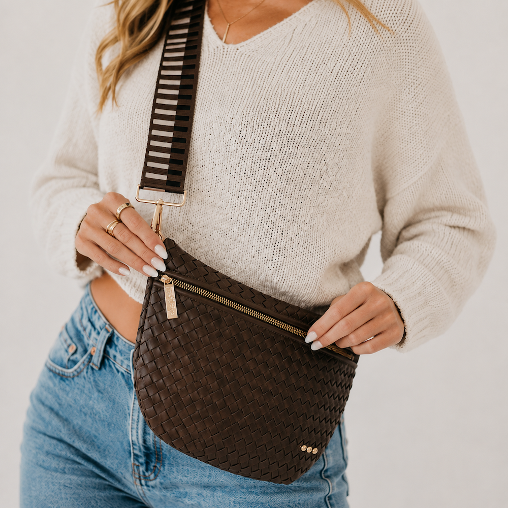 Westlyn Woven Bum Bag - TOP SELLER: Chocolate