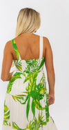 KARLIE: Palm Linen Tier Maxi Dress